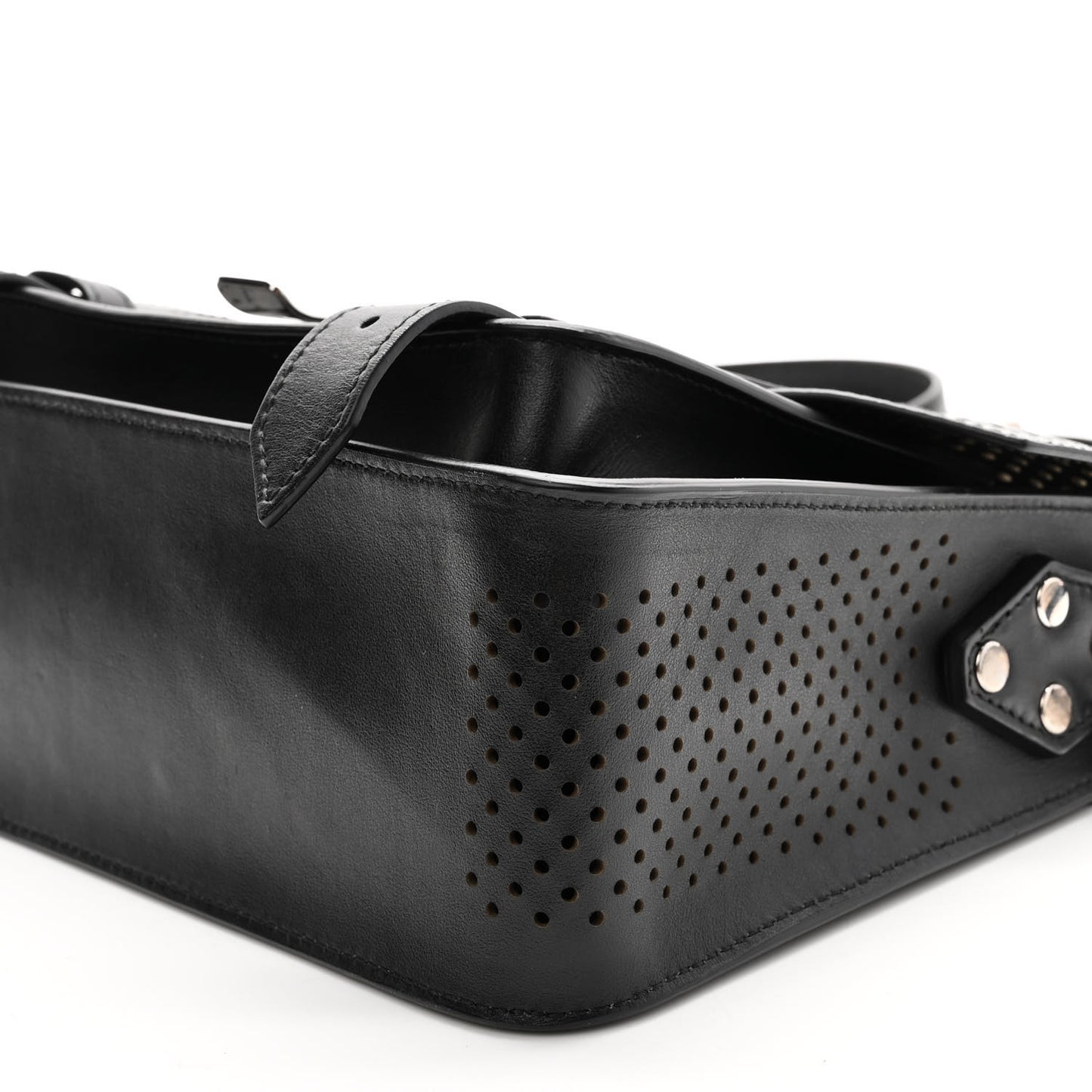 Lambskin Perforated Tiny PS1 Satchel Black