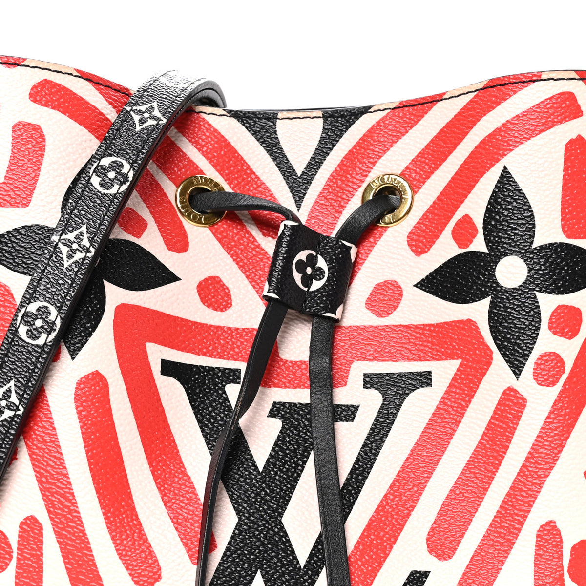 Monogram Giant Crafty NeoNoe MM Creme Rouge Black