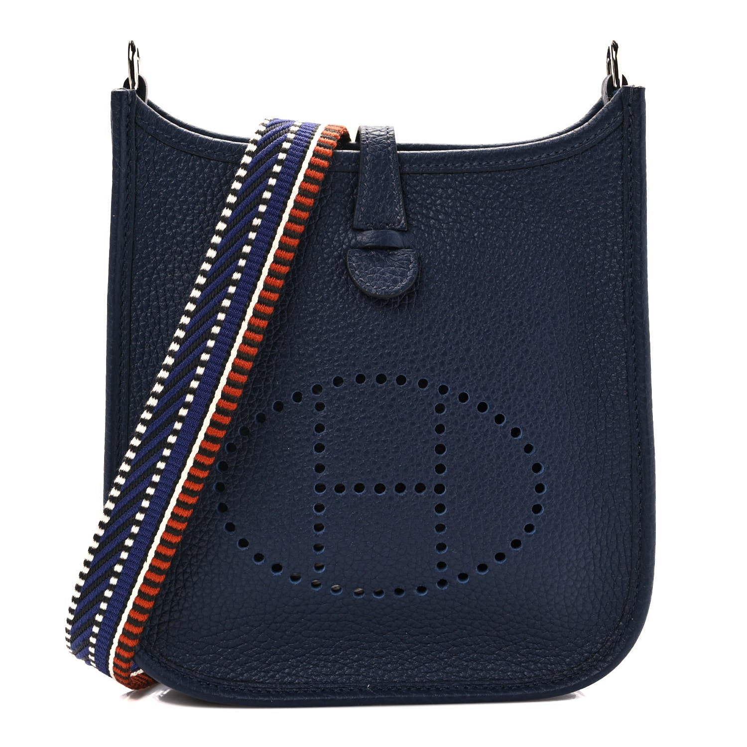 Hermes Taurillon Clemence Amazone Sangle Cavale Evelyne TPM Bleu Nuit Bleu Encre Cuivre 1 of 8