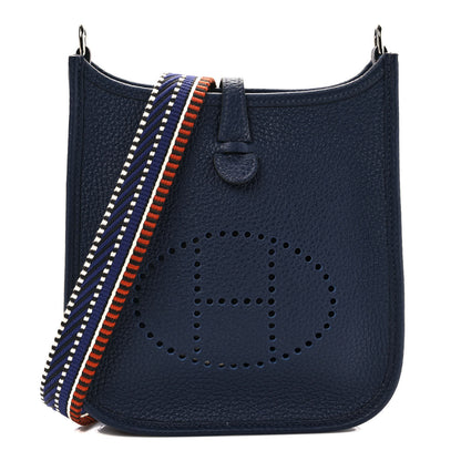 Hermes Taurillon Clemence Amazone Sangle Cavale Evelyne TPM Bleu Nuit Bleu Encre Cuivre 1 of 8