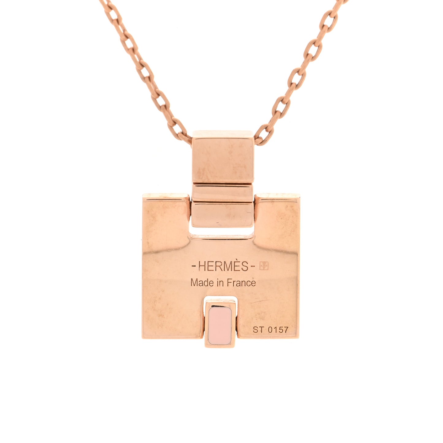 Gold Plated Lacquered Eileen Pendant Necklace Rose Dragee