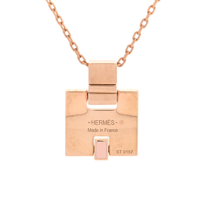 Hermes Gold Plated Lacquered Eileen Pendant Necklace Rose Dragee 4 of 5