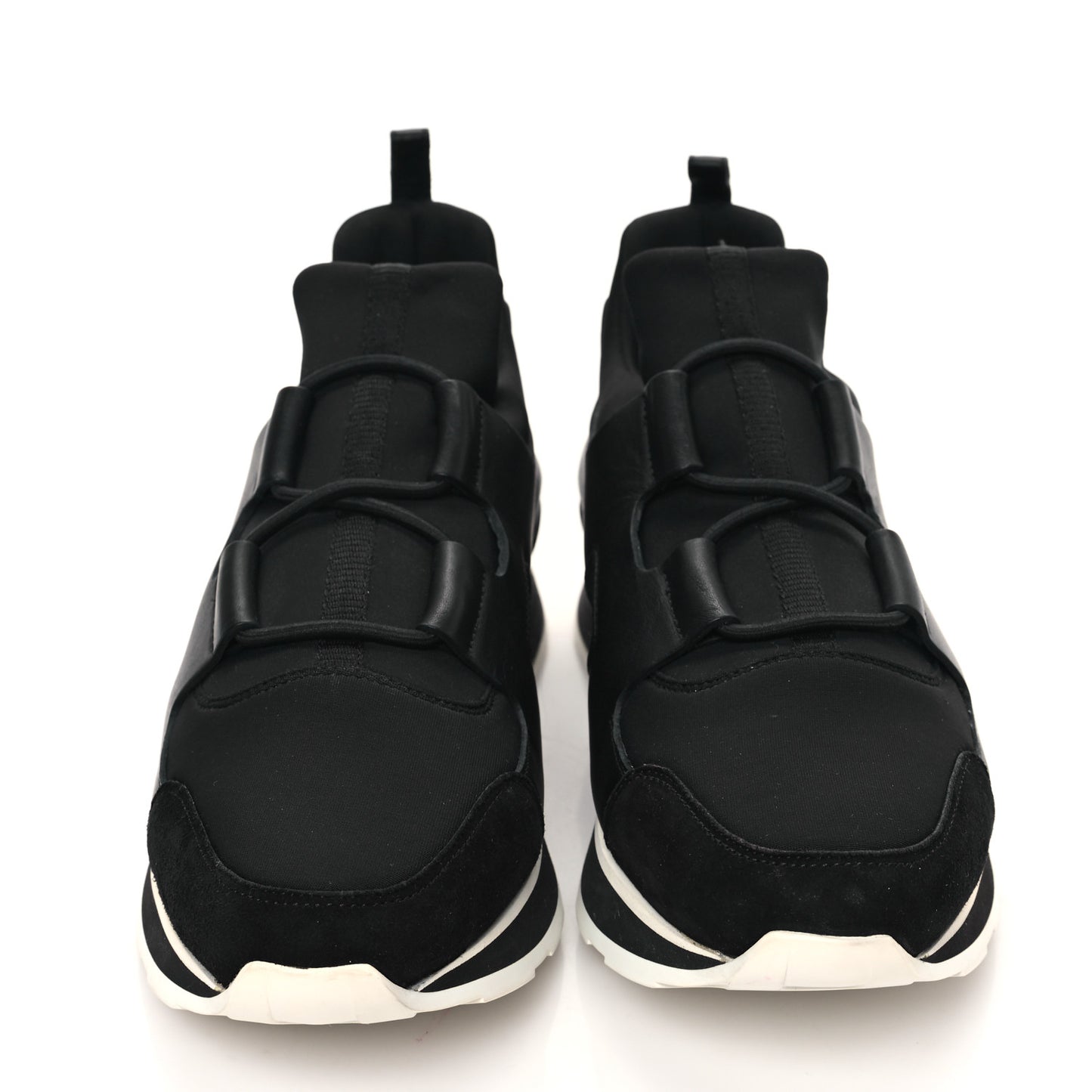 Technical Canvas Calfskin Goatskin Womens Player Sneakers 36 Black