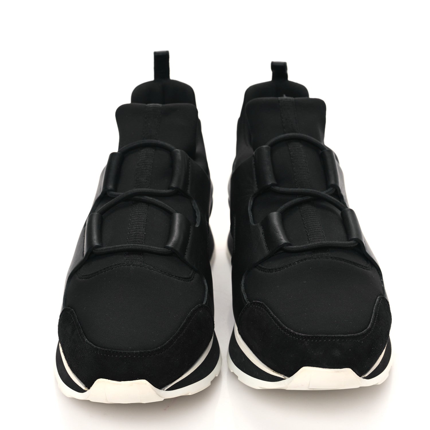 Hermes Technical Canvas Calfskin Goatskin Womens Player Sneakers 36 Black 2 of 8