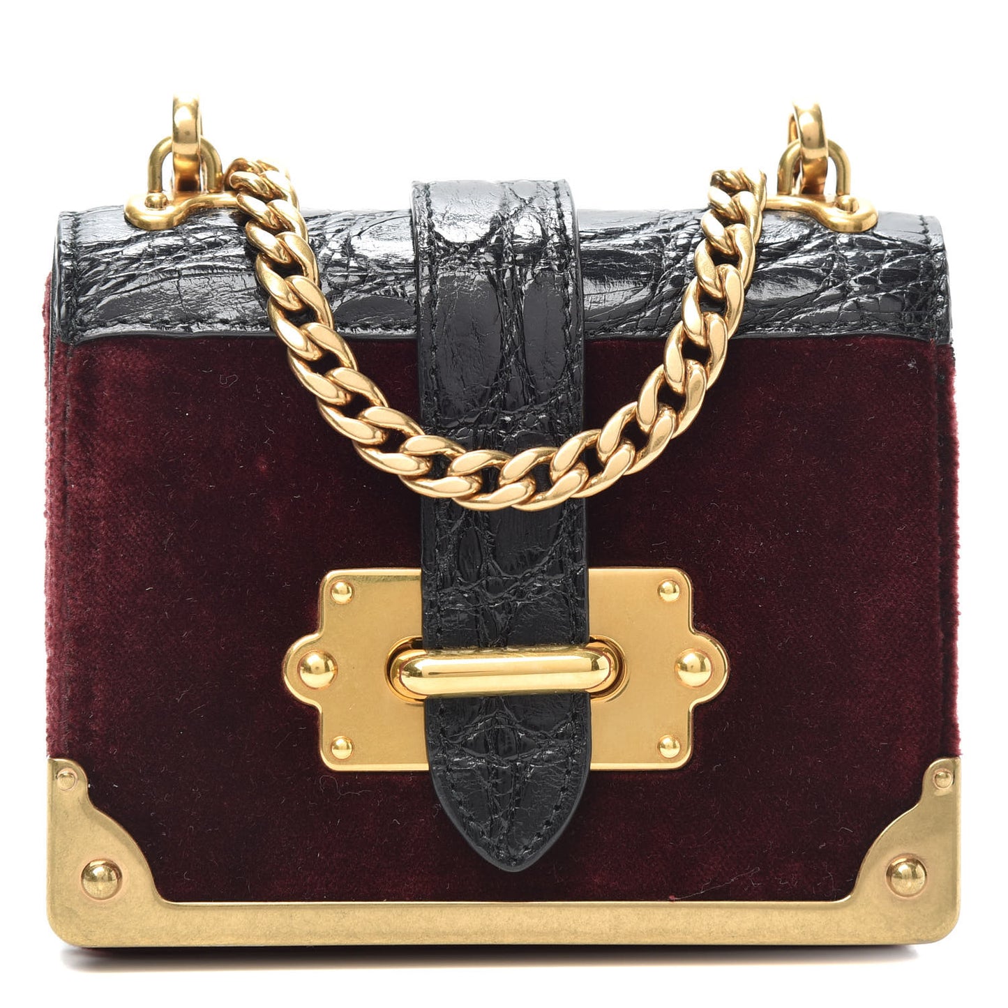 Velvet Crocodile Micro Cahier Bag Ribes Black