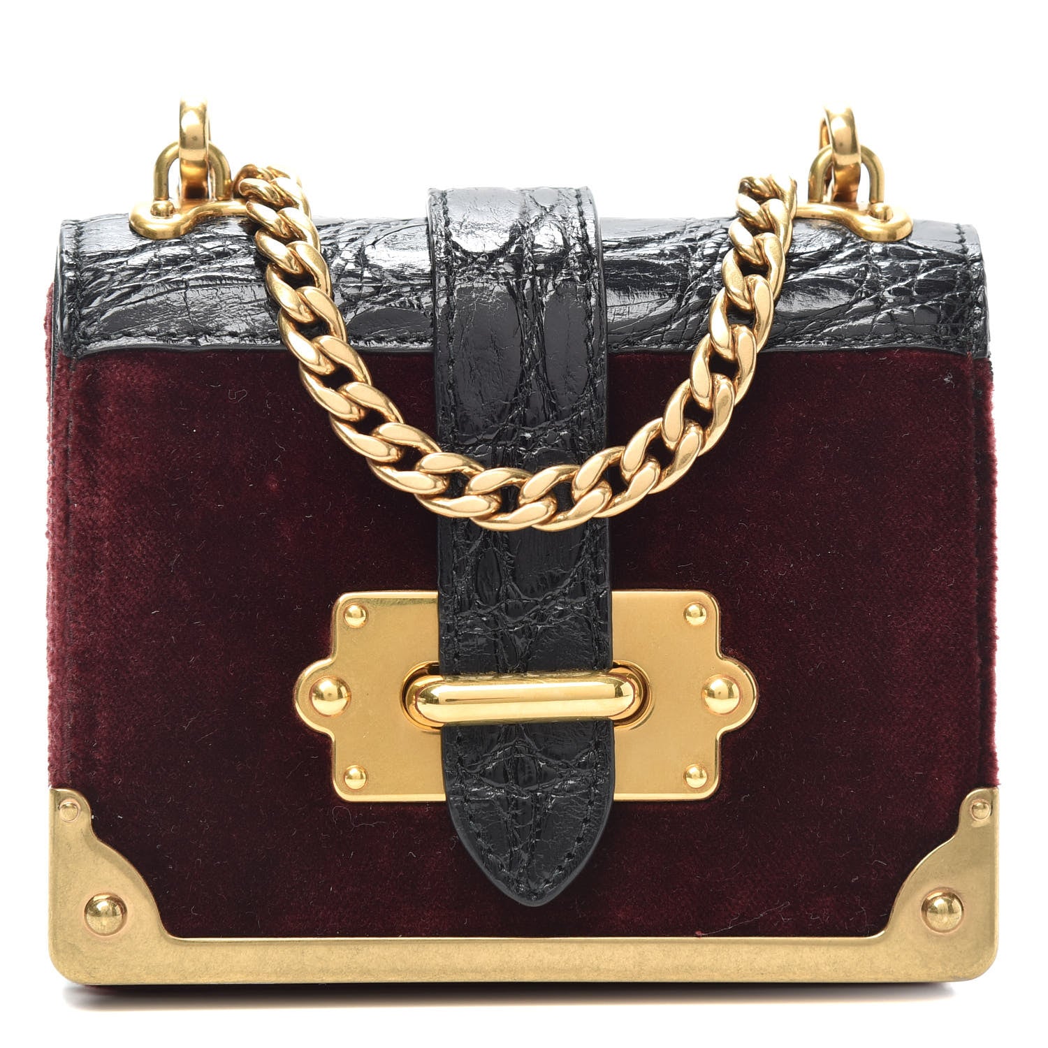 Prada Velvet Crocodile Micro Cahier Bag Ribes Black 1 of 8