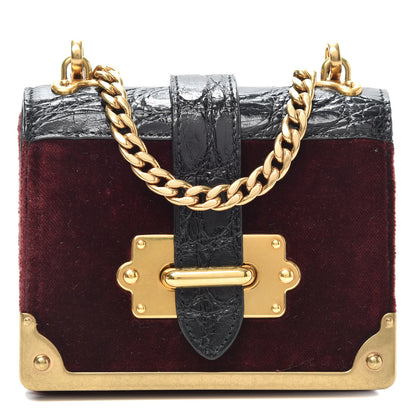 Prada Velvet Crocodile Micro Cahier Bag Ribes Black 1 of 8