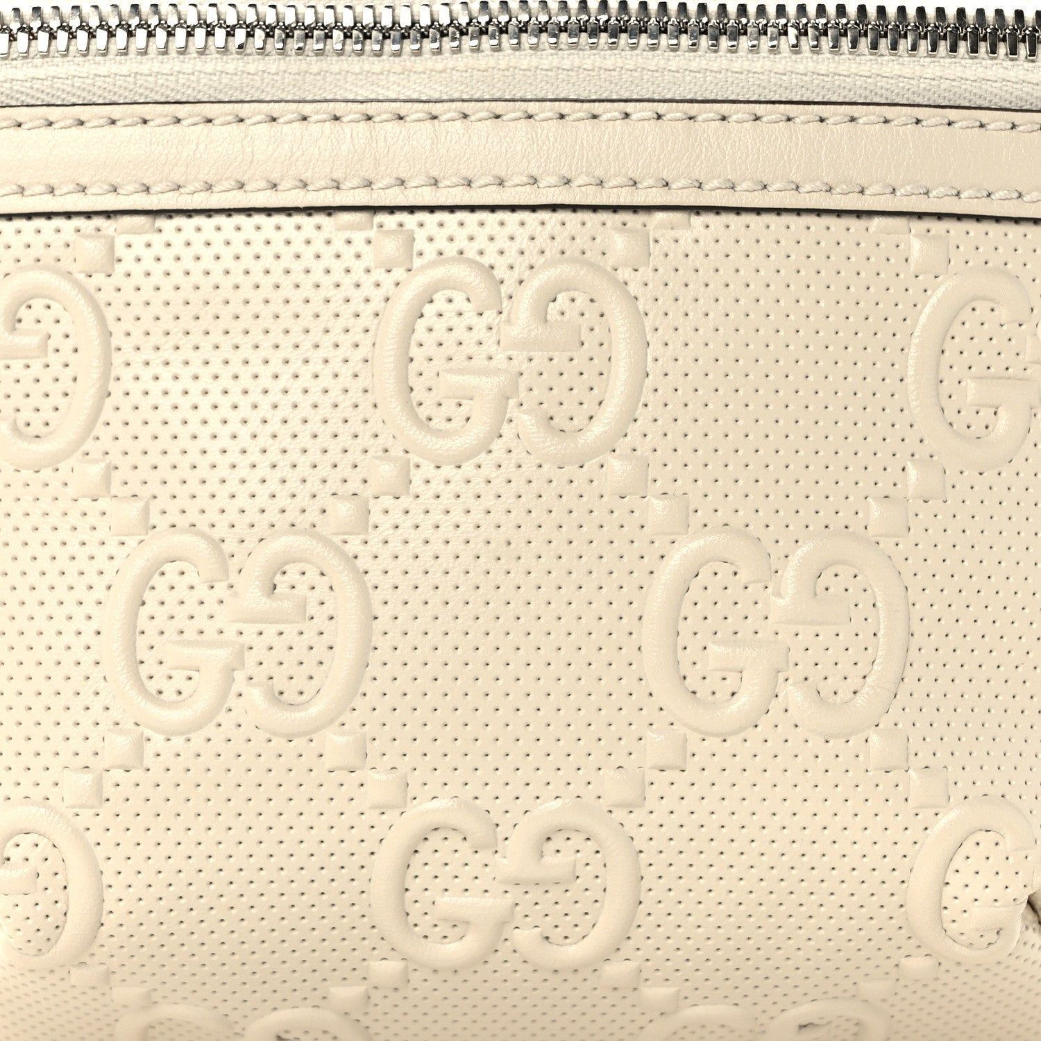 Gucci Calfskin GG Tennis Embossed Belt Bag Mystic White 8 of 10