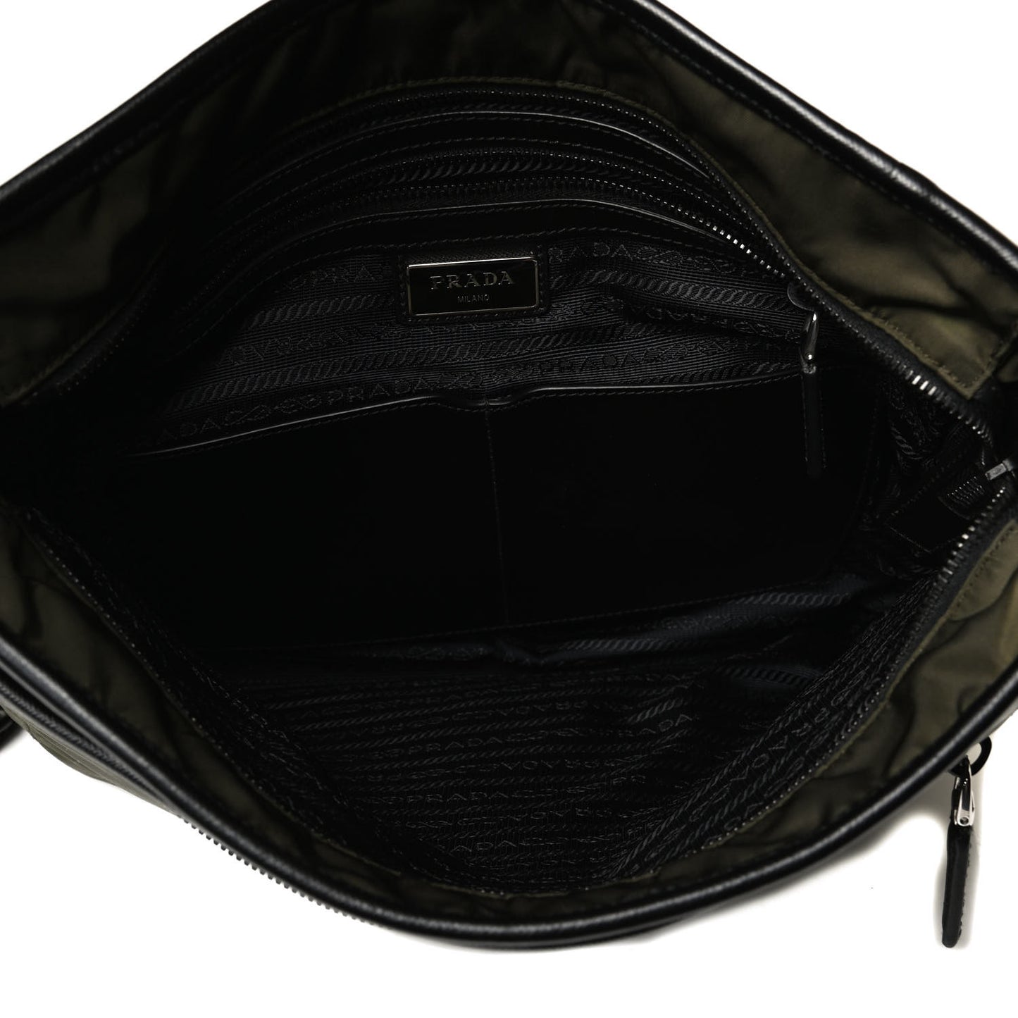 Tessuto Nylon Saffiano Messenger Bag Militare