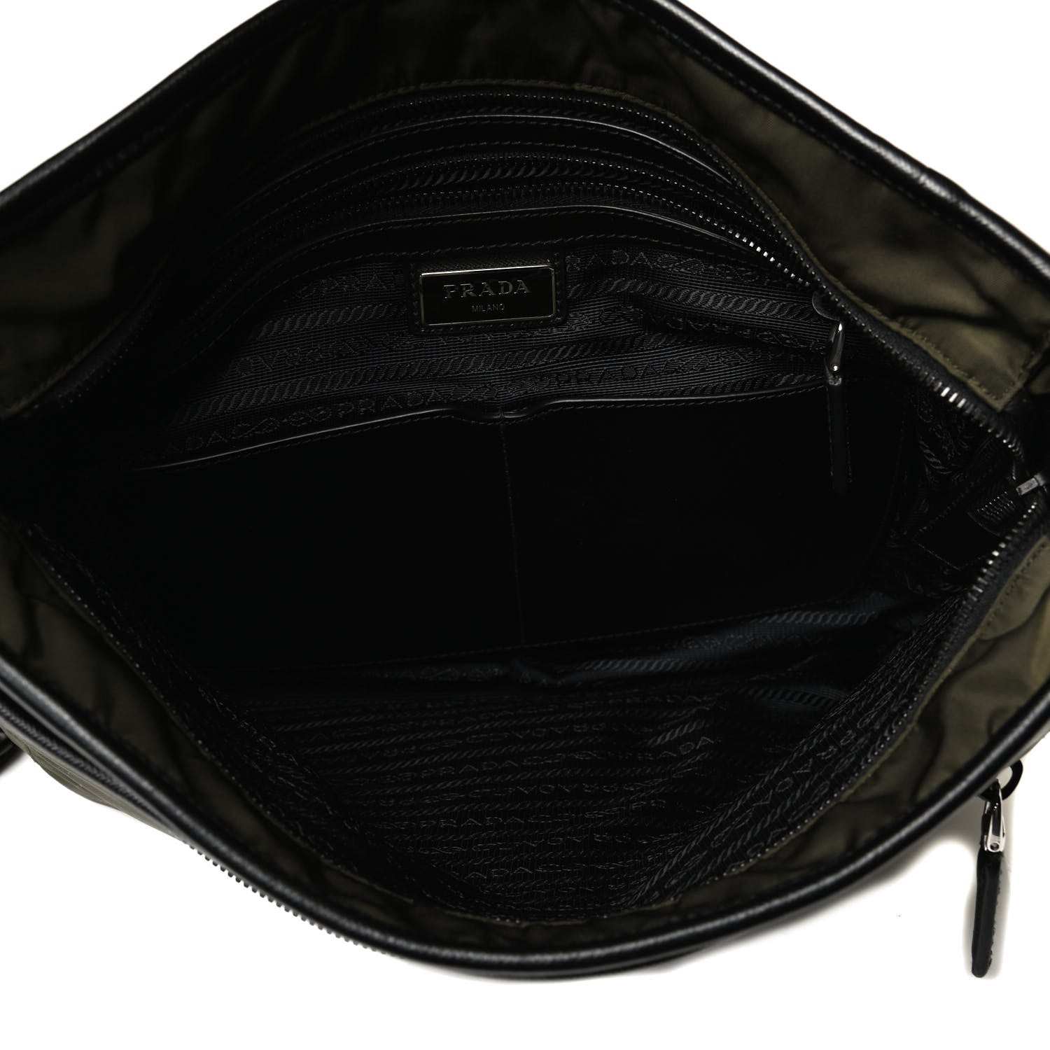 Prada Tessuto Nylon Saffiano Messenger Bag Militare 9 of 27