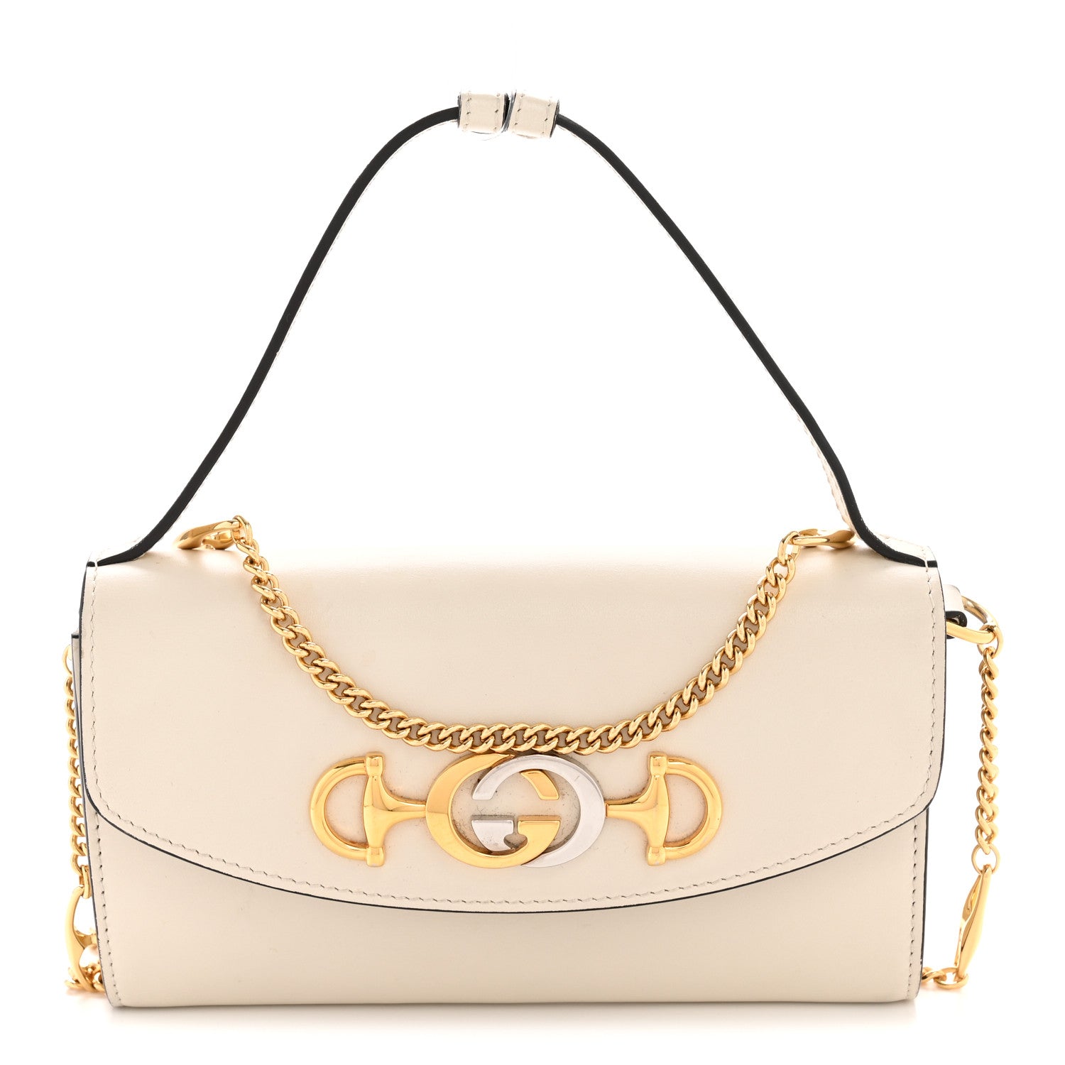 Gucci Smooth Calfskin Mini Zumi Shoulder Bag Mystic White 1 of 12