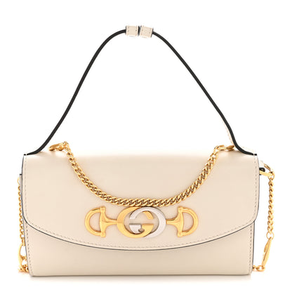 Gucci Smooth Calfskin Mini Zumi Shoulder Bag Mystic White 1 of 12