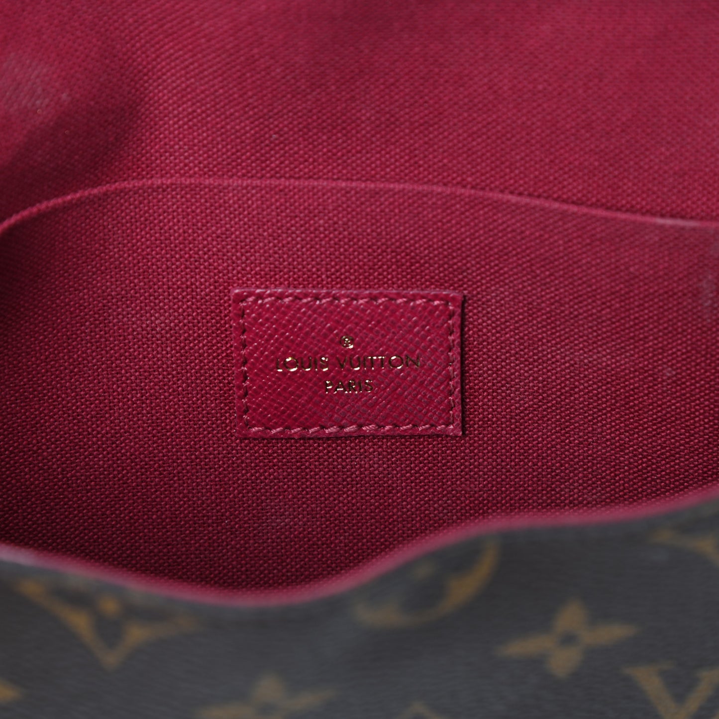 Monogram Pochette Felicie Chain Wallet Fuchsia