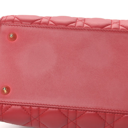 Christian Dior Lambskin Cannage Medium Lady Dior Red 10 of 10