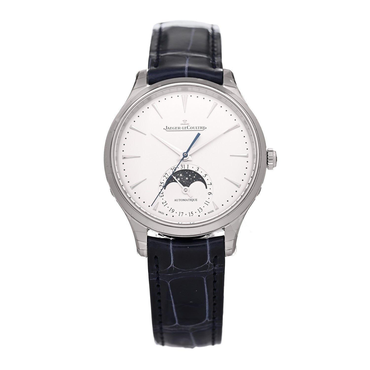 Jaeger-LeCoultre Stainless Steel Alligator 36mm Master Ultra Thin Moon Automatic Watch Q1248420 1 of 5