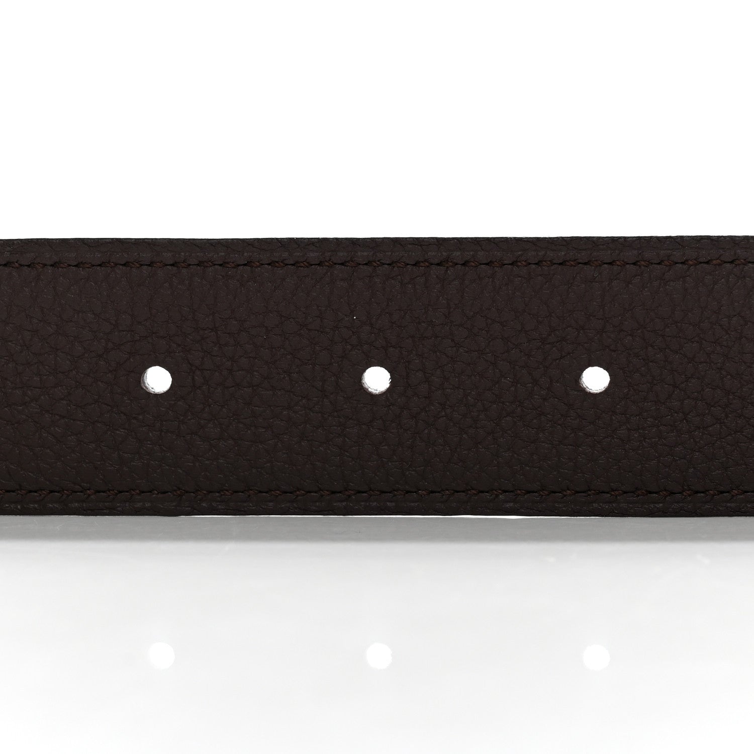 Hermes Box Togo 32mm H Belt 80 32 Black Chocolate 4 of 7