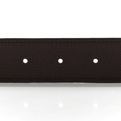 Hermes Box Togo 32mm H Belt 80 32 Black Chocolate 4 of 7