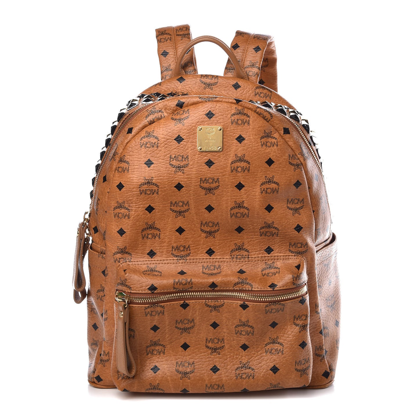 Visetos Crown Stud Medium Stark Backpack Cognac
