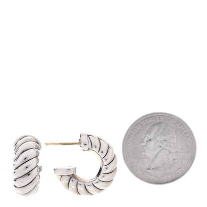 David Yurman Sterling Silver Sculpted Cable Classics Hoop Earrings 2 of 5