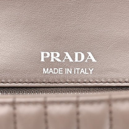 Prada Soft Calfskin Impunture Diagramme Large Chain Flap Shoulder Bag Bambu 6 of 9