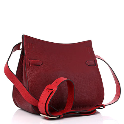 Hermes Taurillon Clemence Bi-Color Jypsiere 28 Rouge H Rouge Casaque 3 of 9