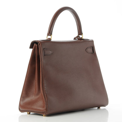 Hermes Courchevel Kelly Retourne 28 Chocolate 4 of 32