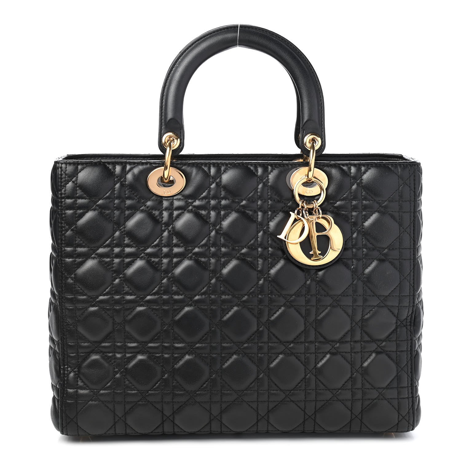 Christian Dior Lambskin Cannage Large Lady Dior Black 1 of 9