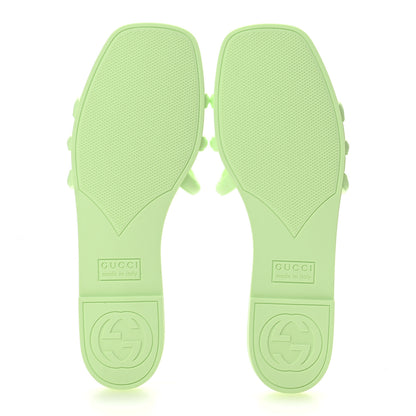 Gucci Rubber Interlocking G Womens Slide Sandals 37 Oscar Water 6 of 10