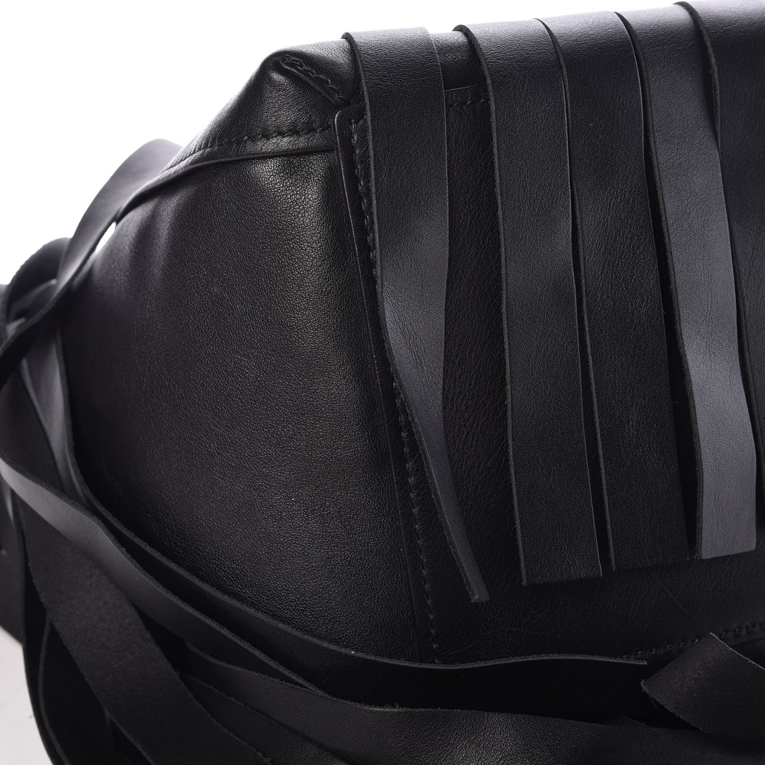 Balenciaga Calfskin XS Fringe Laundry Cabas Black 6 of 9