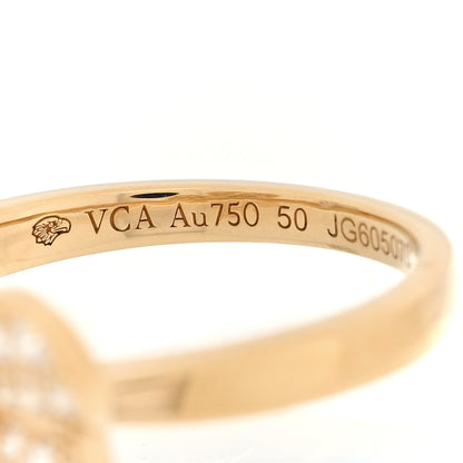 Van Cleef & Arpels 18K Yellow Gold Diamond Small Frivole Pave Ring 50 5.25 4 of 4