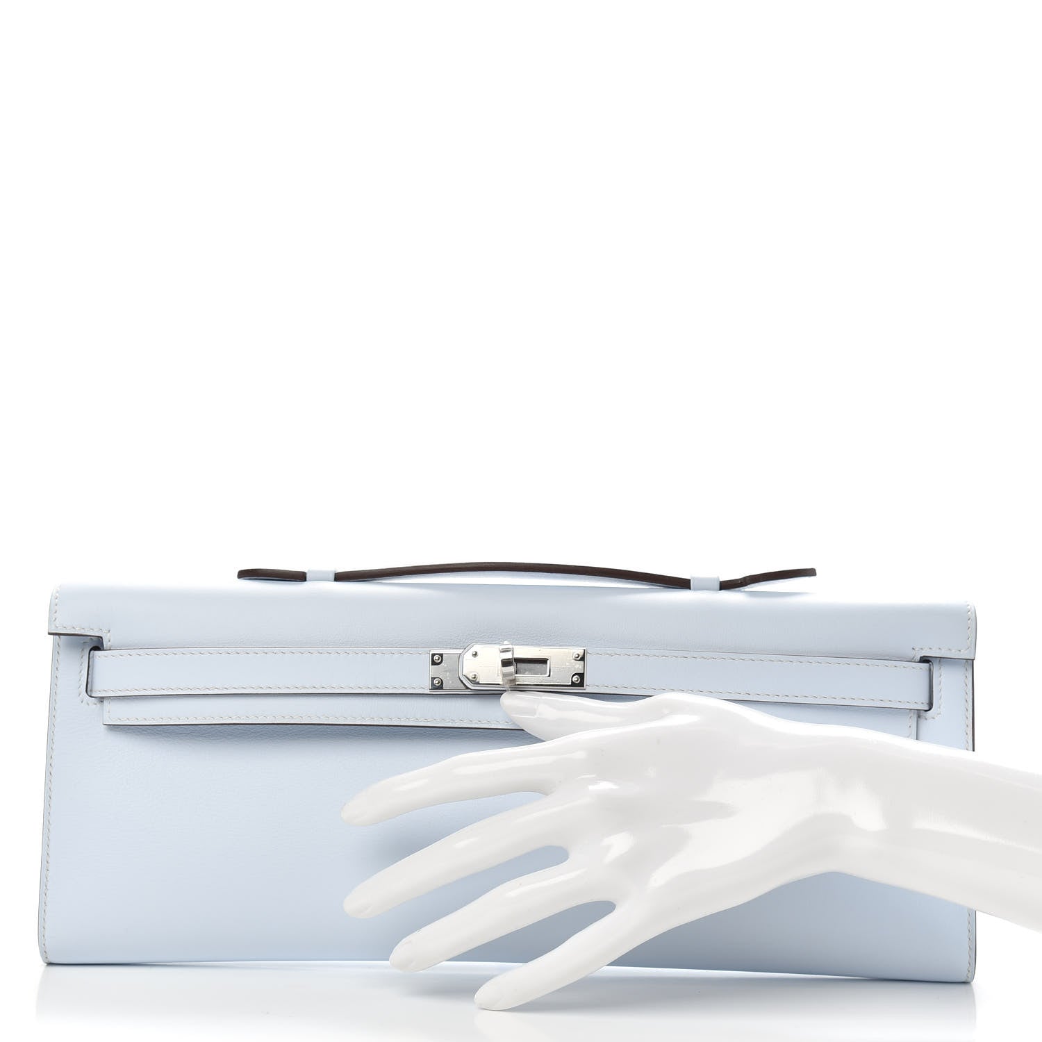 Hermes Swift Kelly Cut Clutch Pochette Bleu Brume 2 of 10