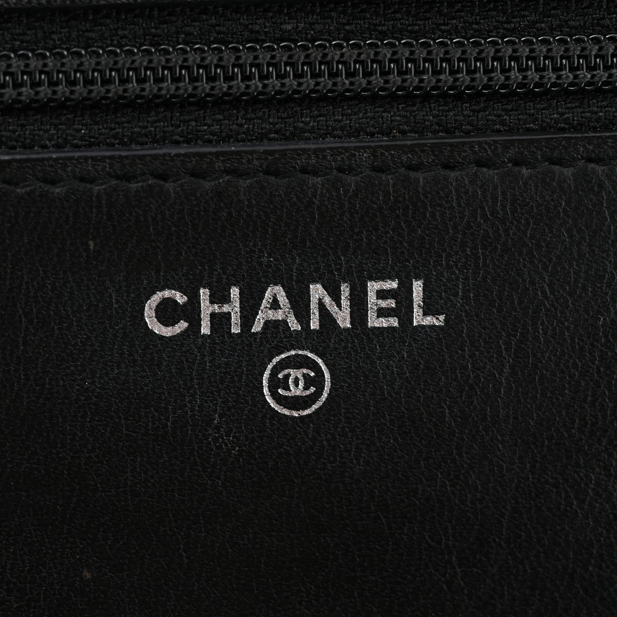 Chanel Calfskin Painted Chevron Embossed Boy Wallet On Chain WOC Black 6 of 16