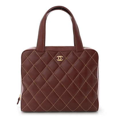 Chanel Calfskin Wild Stitch Vertical Top Handle Bag Brown 1 of 10