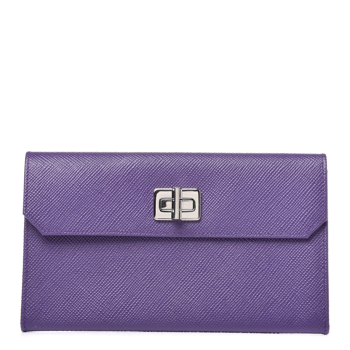 Saffiano Lux Flap Clutch Viola