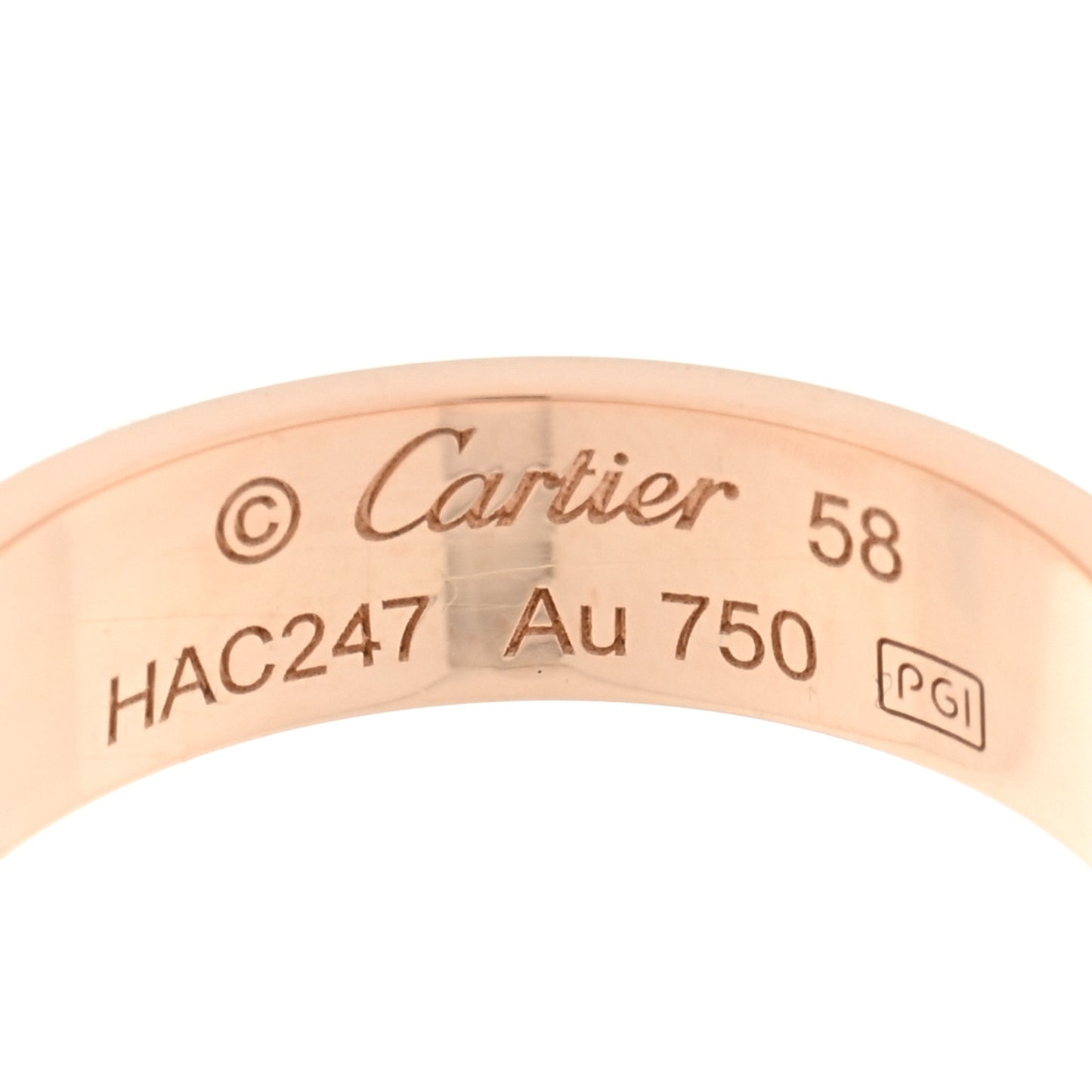 18K Pink Gold 5.5mm LOVE Ring 58 8.25