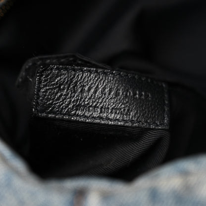 Saint Laurent Denim Quilted Medium Loulou Puffer Monogram Chain Satchel Blue Cinnamon 7 of 10