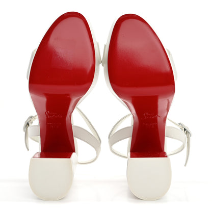 Christian Louboutin Nappa Movida 130 Platform Sandals 37.5 Bianco 6 of 13
