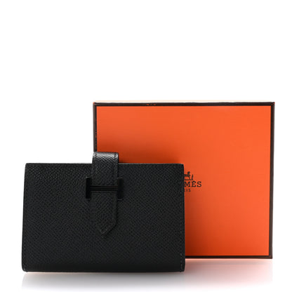 Hermes Epsom Monochrome Bearn Card Holder Wallet Black 7 of 7