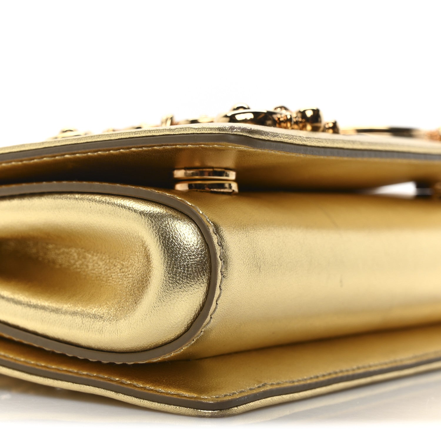 Dolce & Gabbana Metallic Calfskin DG Girls Shoulder Bag Gold