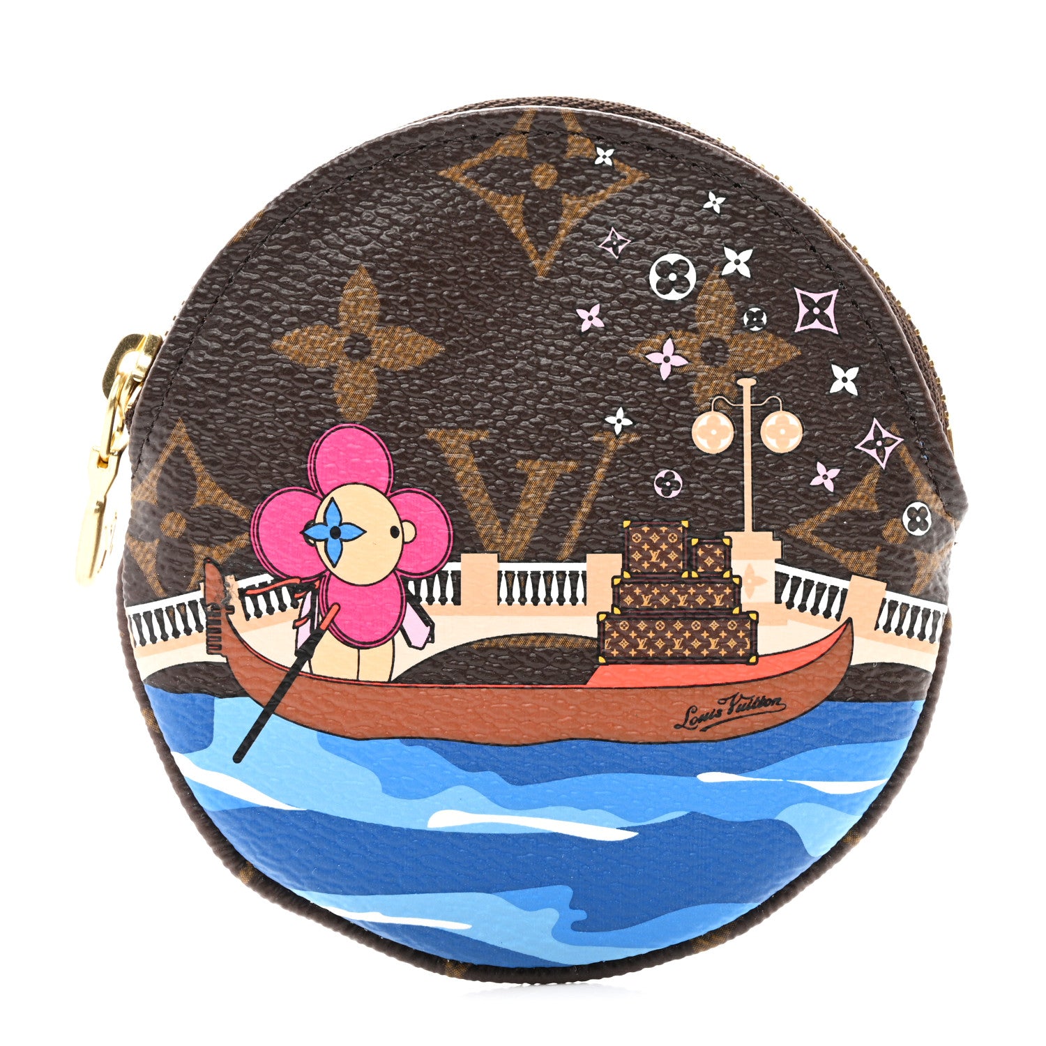 Louis Vuitton Monogram 2019 Christmas Animation Round Coin Purse Blue 1 of 8