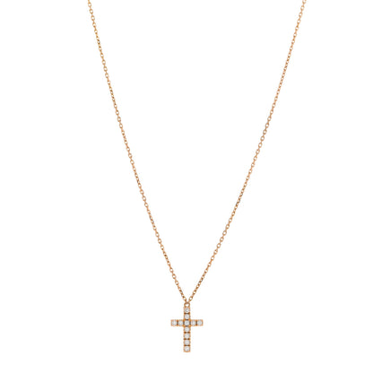 Cartier 18K Pink Gold Diamond Symbols Cross Pendant Necklace 1 of 3