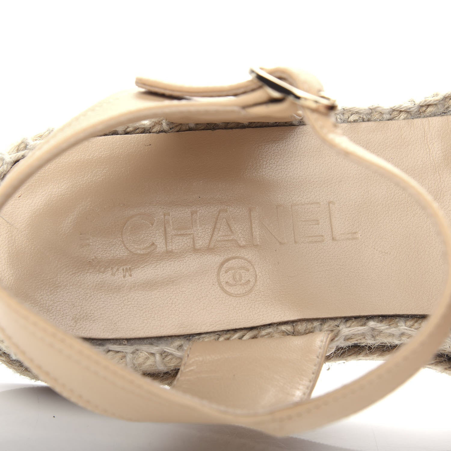 Chanel Lambskin CC Espadrilles 36 Beige Black 8 of 11