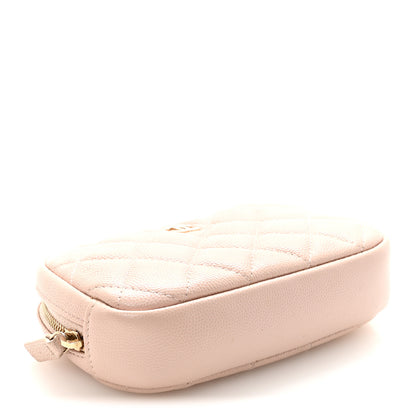 Chanel Caviar Quilted Small Curvy Pouch Cosmetic Case Light Pink 4 of 8