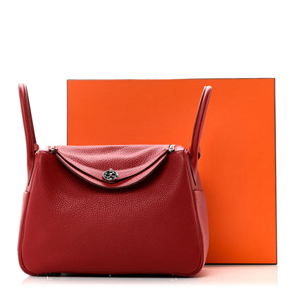Hermes Taurillon Clemence Lindy 30 Rouge Garance 12 of 12