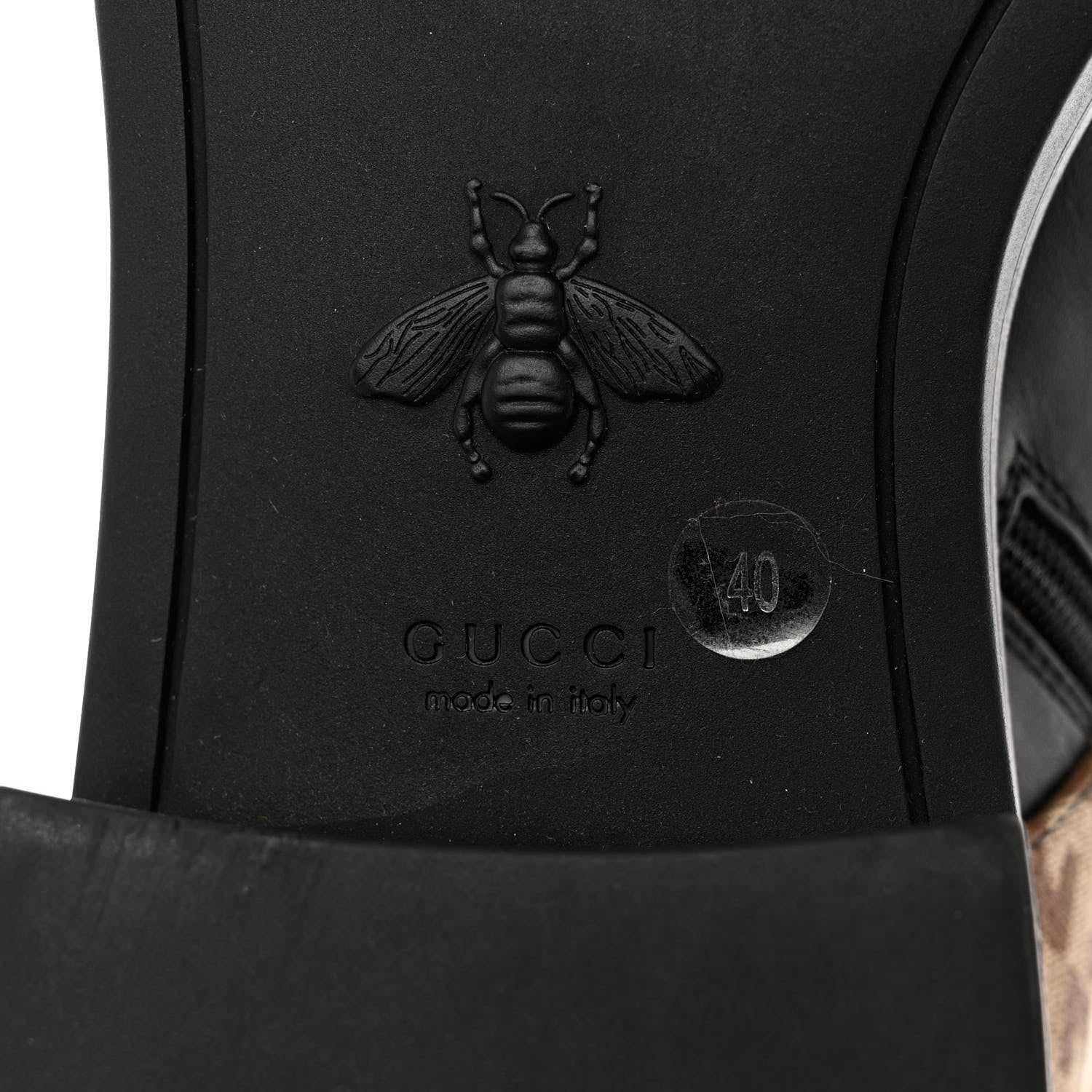 Gucci Flores Calfskin Monogram Maxi GG Nappa Matelasse Double G 40mm Ankle Boots 40 Black Camel Ebony 7 of 11