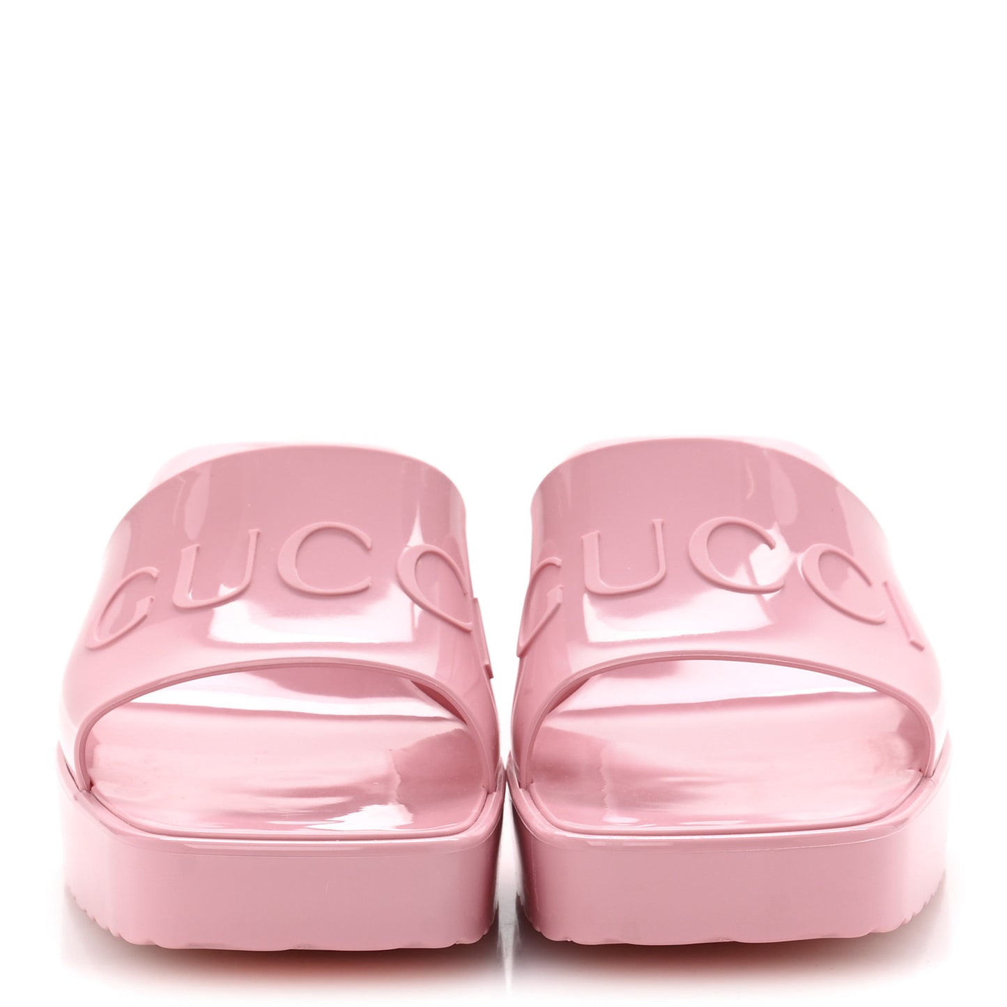 Rubber Gucci Logo Womens Platform 20/60mm Slide Sandals 39 Wild Rose