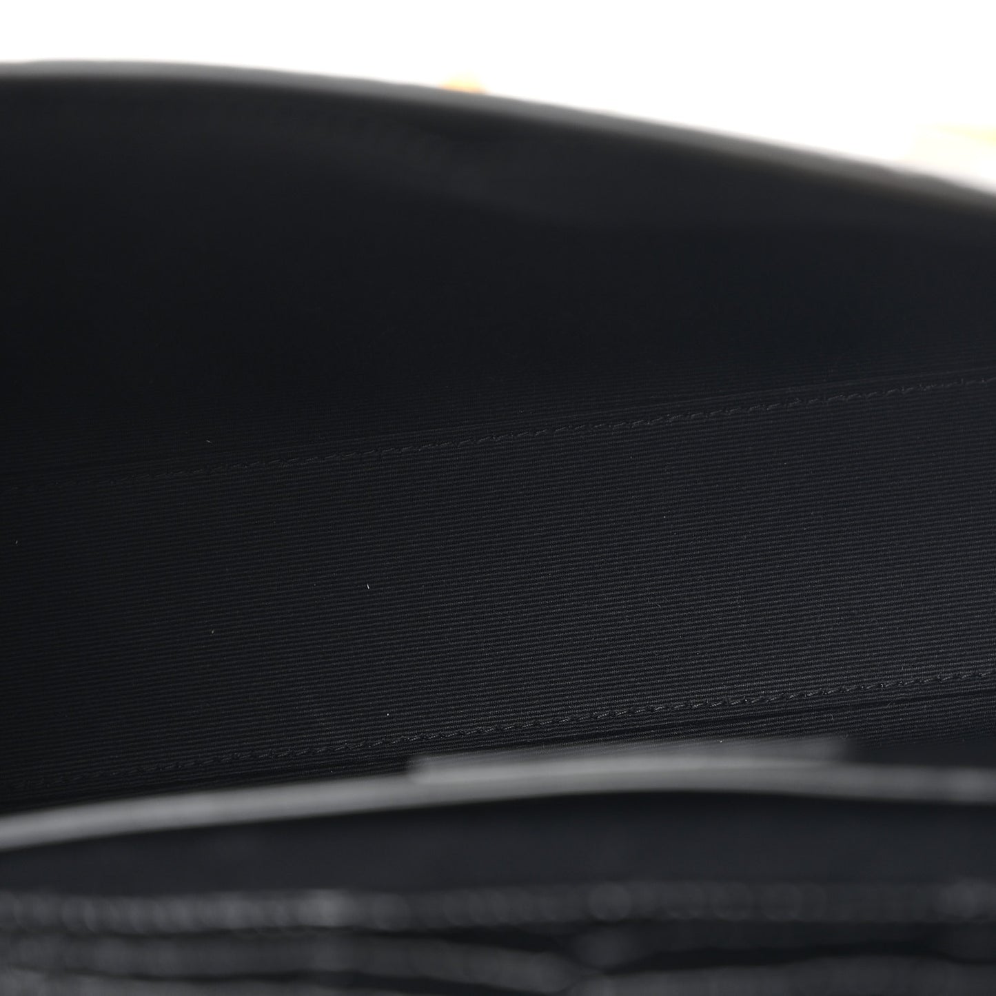Shiny Calfskin Crocodile Embossed Manhattan Baguette Black