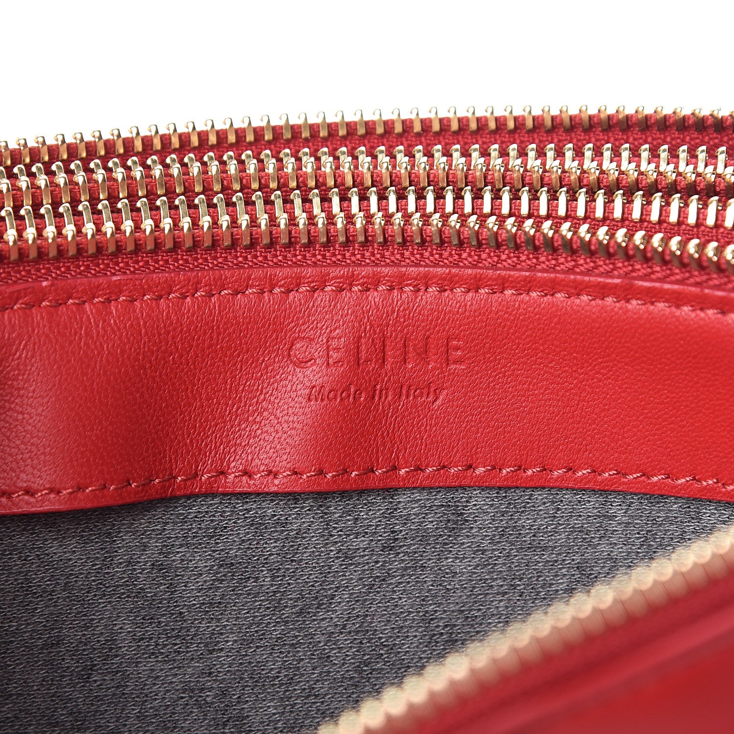 Celine Lambskin Large Trio Crossbody Bag Red 8 of 11