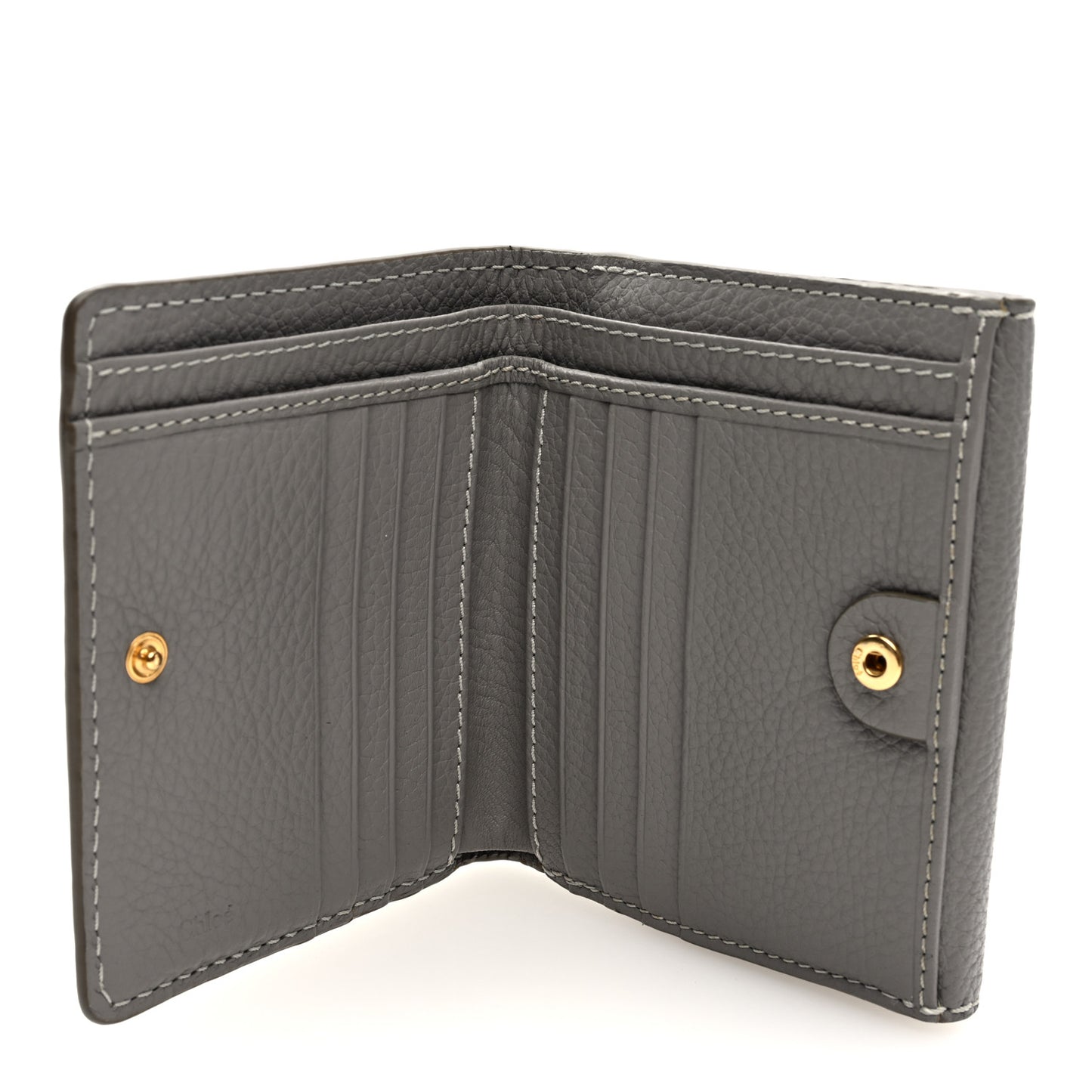 Grained Calfskin Marcie Square Wallet Cashmere Grey