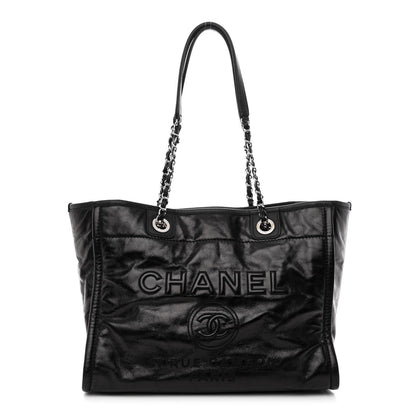 Chanel Glazed Calfskin Small Deauville Tote Black 1 of 11